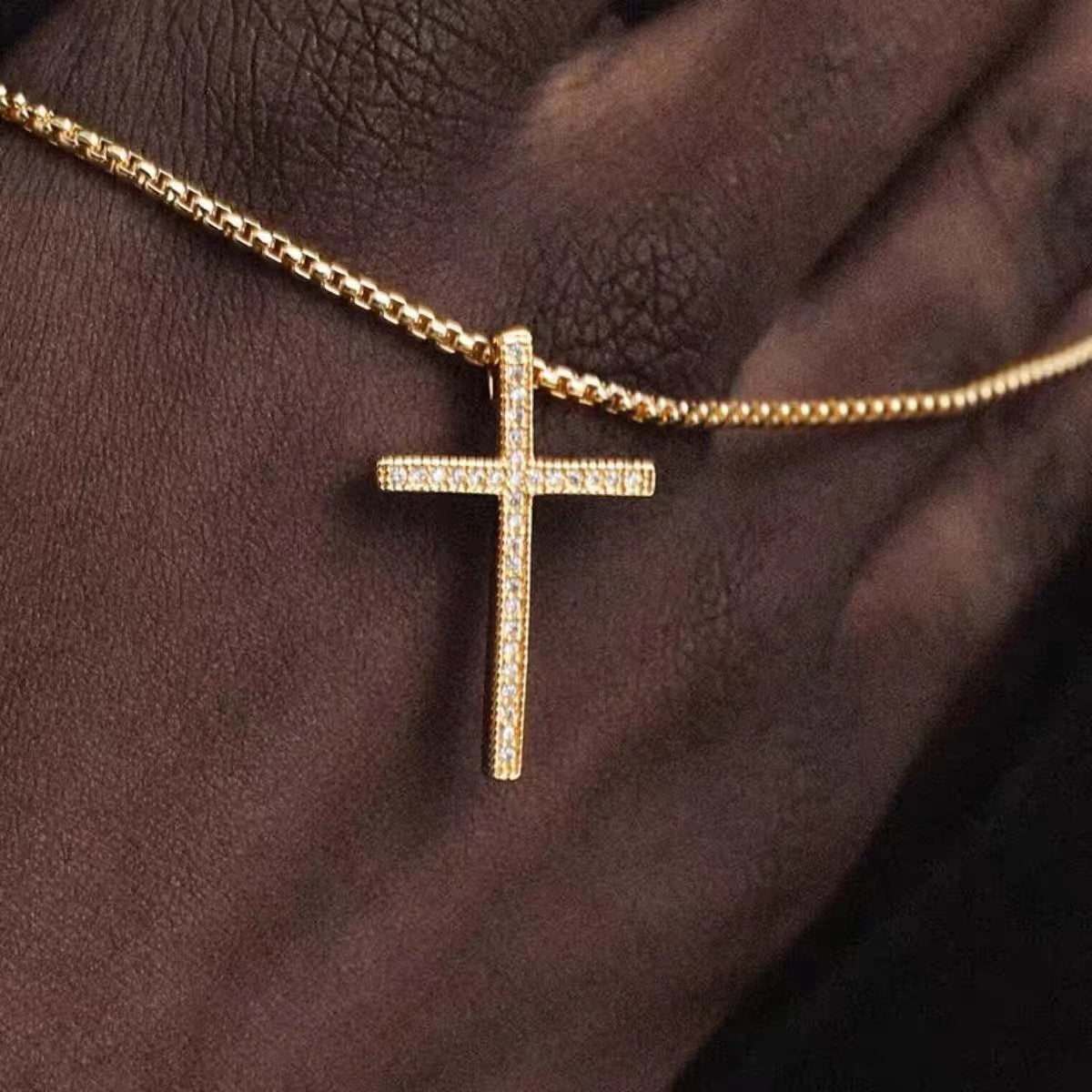 Zircon Cross Pendant Necklace