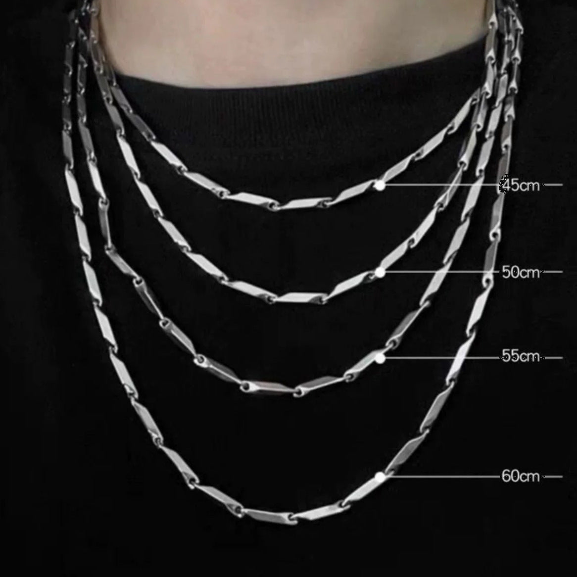 Titanium Steel Geometric Necklace Chain