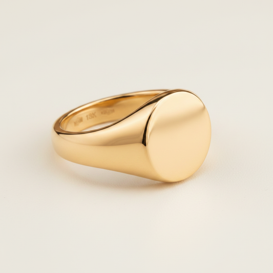 Anel de sinete plano | Ouro