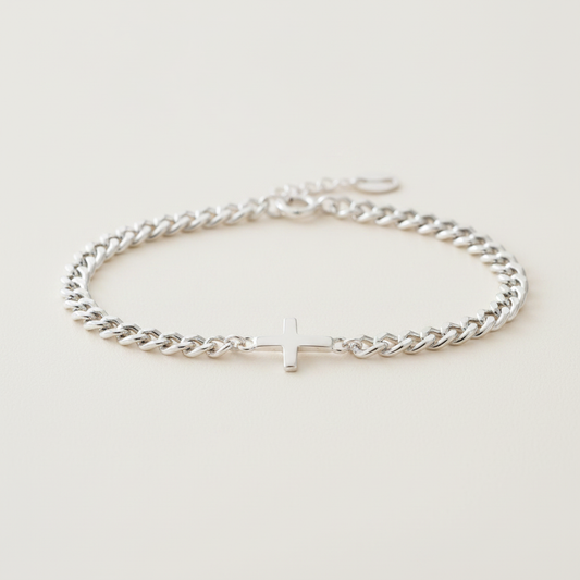 Pulseira Cruz Chain | Prata