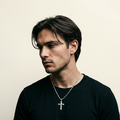 Colar Cruz Chain | Prata
