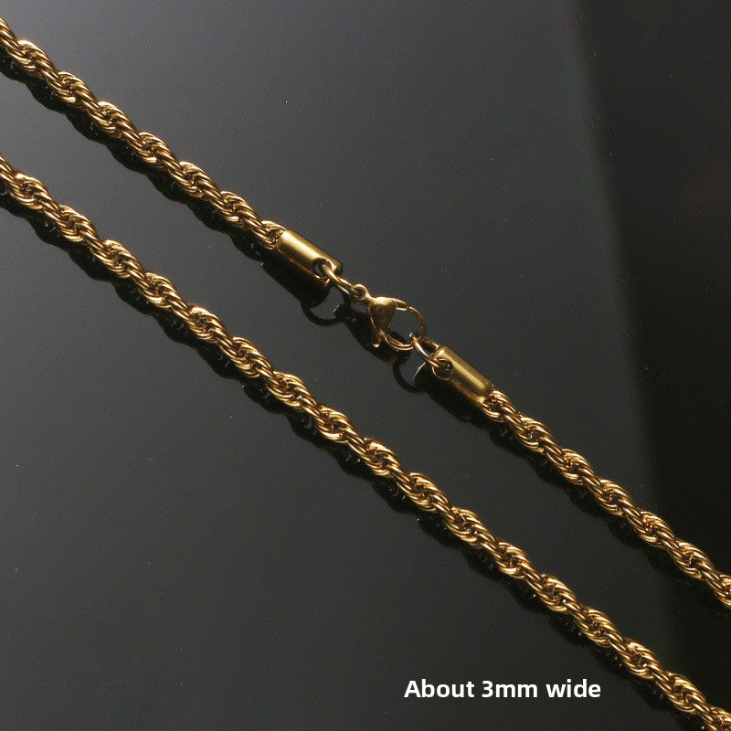 Stainless Steel Twist Chain Necklace